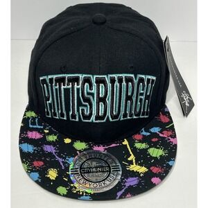 Pittsburgh Pennsylvania City Hunter SnapBack Hat Baseball Cap Unique Paint Splat